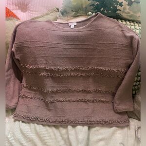 J. Jill Boxy Brown Knit Sweater, Size M